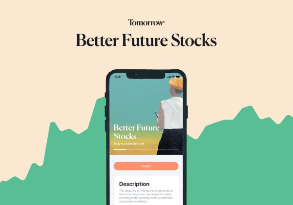 Tomorrow Better Future Stocks: The picture shows how the invest tab looks like in the Tomorrow app.