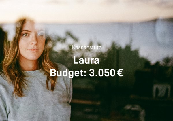 Kassensturz
Laura
Budget: 3.050 €