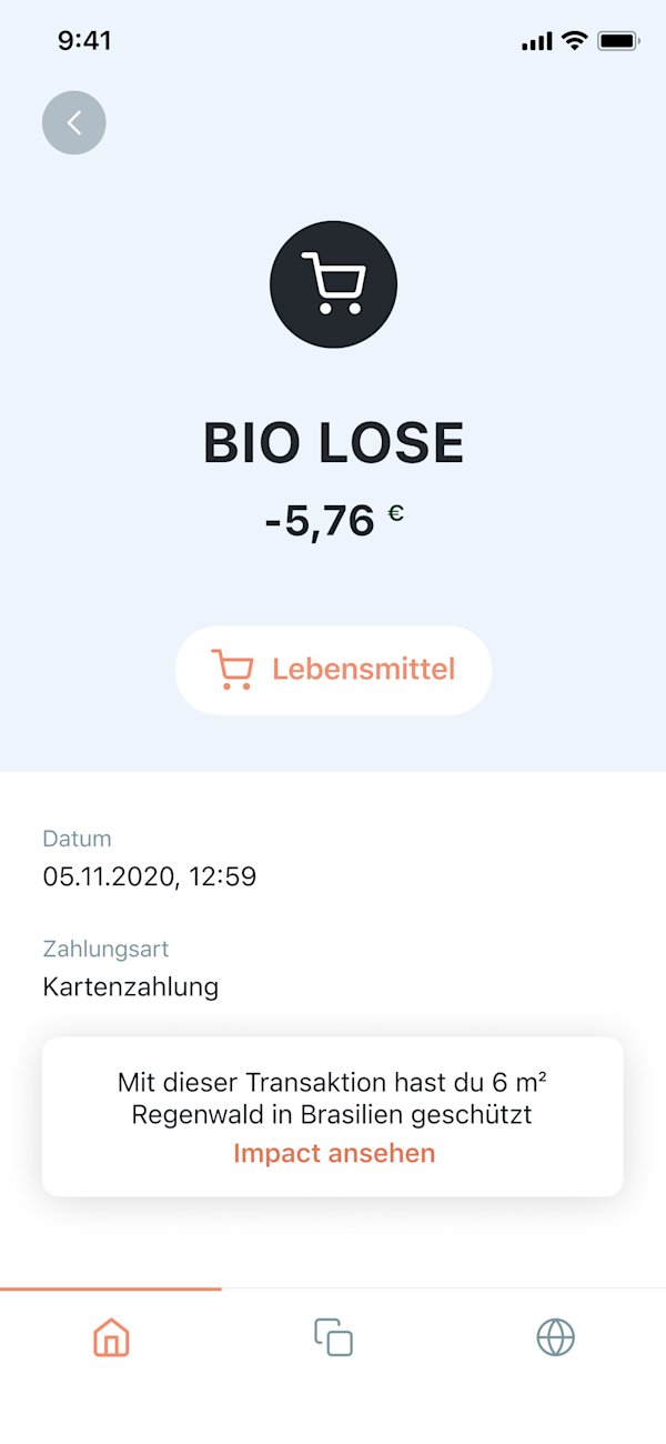 Detailansicht einer Überweisung