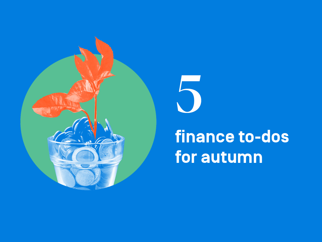 A plant grows out of coins