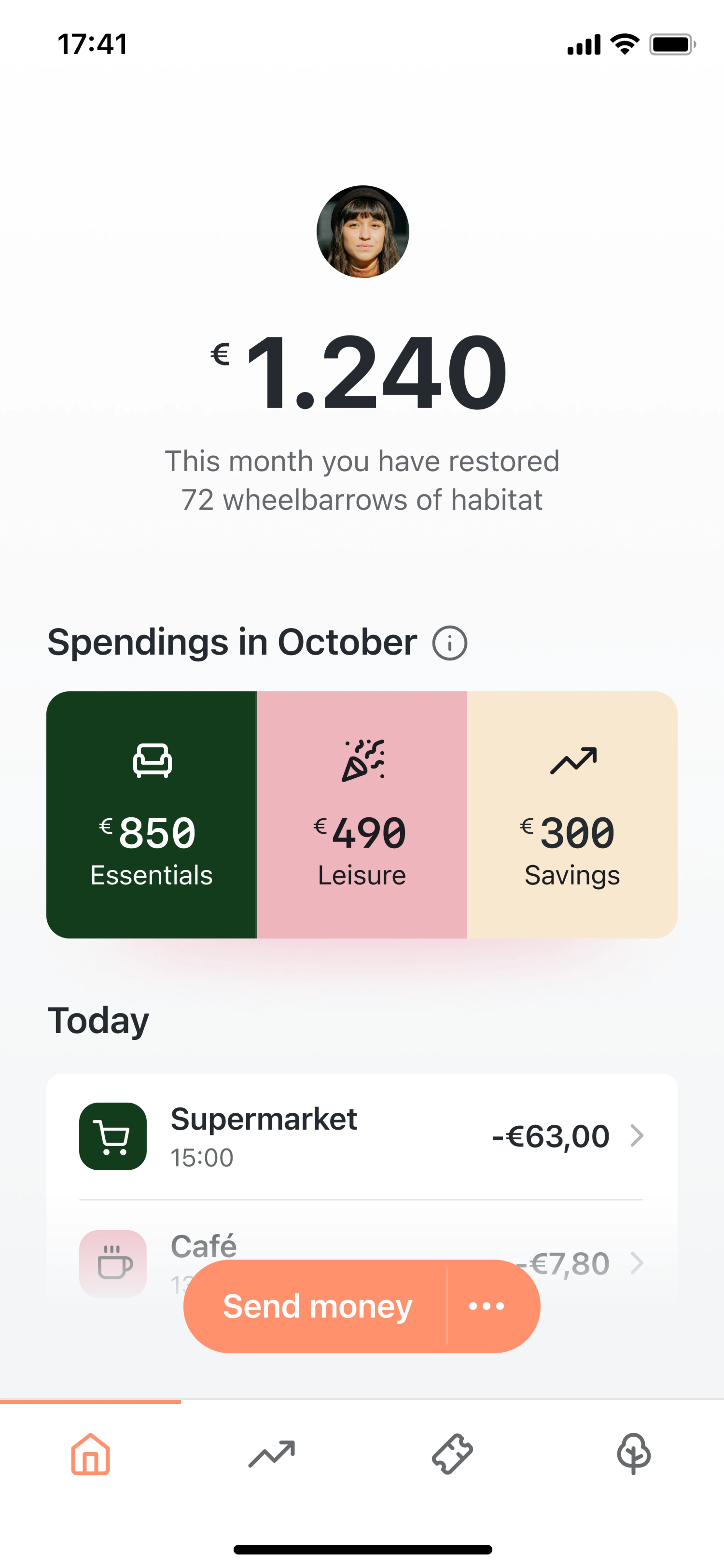 The Tomorrow App Home Screen