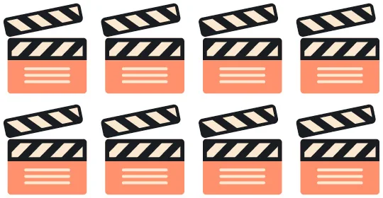 Die Einlagen als Filmklappen dargestellt.
