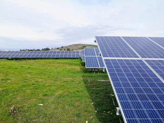 Solar plant on a large green field