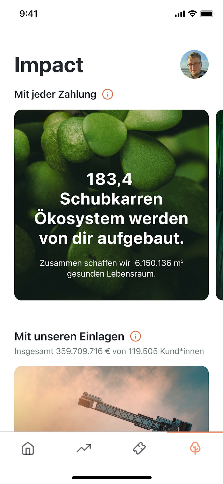 App Screenshot des Impact Boards