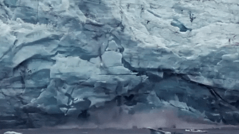 Icebergs breaking off