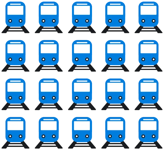 20 blue Trains 