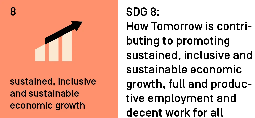 SDG 8: How Tomorrow is contributing to promoting sustained, inclusive and sustainable economic growth, full and productive employment and decent work for all