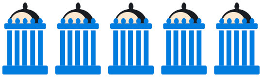 Die geschützten Quadratmeter Regenwald als Icons dargestellt.