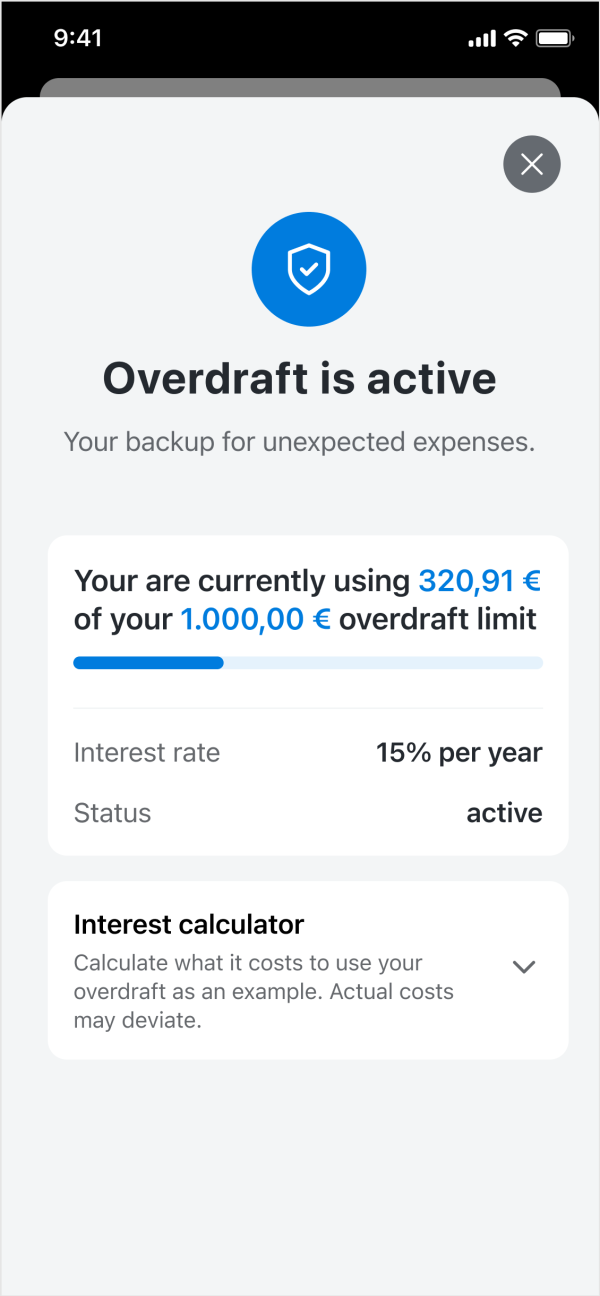 Overdraft | Your backup for unexpected costs