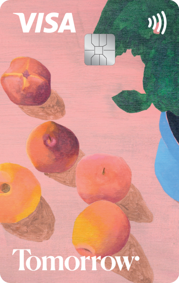 Debit card with peaches