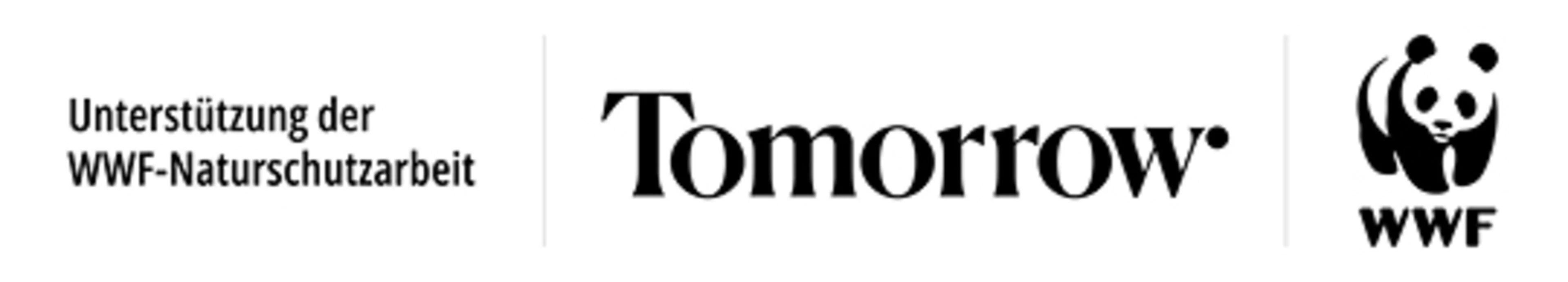 Zu sehen ist das Logo des WWF und ein Hinweis auf die Kooperation mit Tomorrow