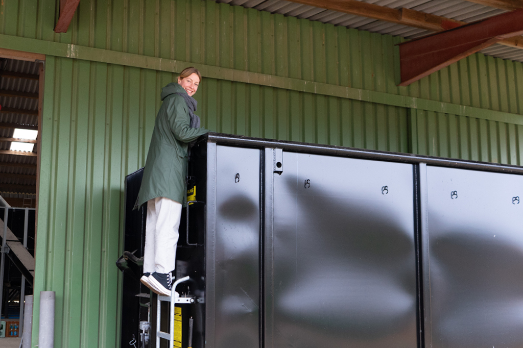 Freya from the Tomorrow team on site at the Carbon Collectors.