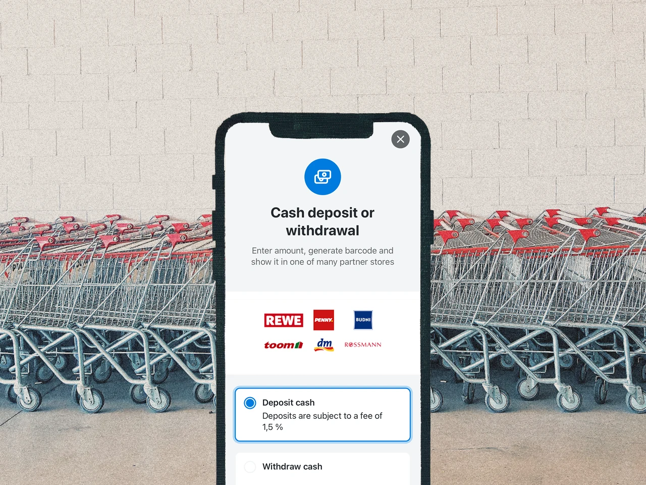 You can see the the app an how it looks like when you use the barzahlen feature.