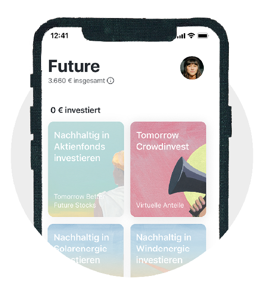 Ansicht des Future-Bereichs in der Tomorrow App