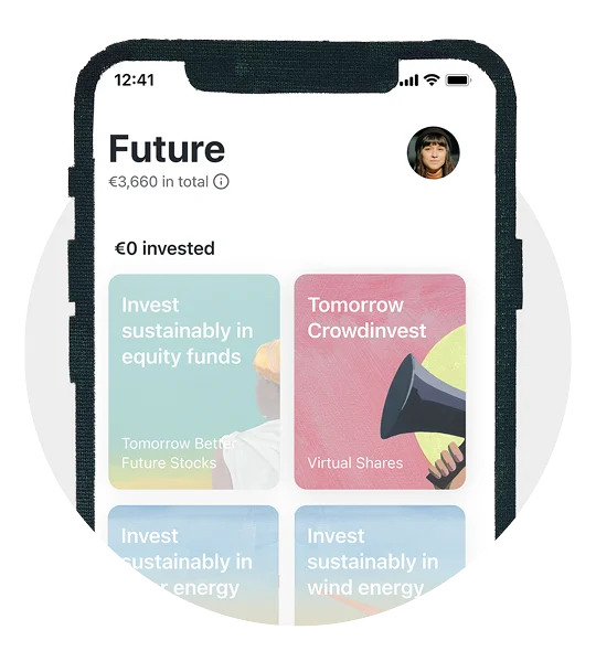 View of the Future tab in the Tomorrow app