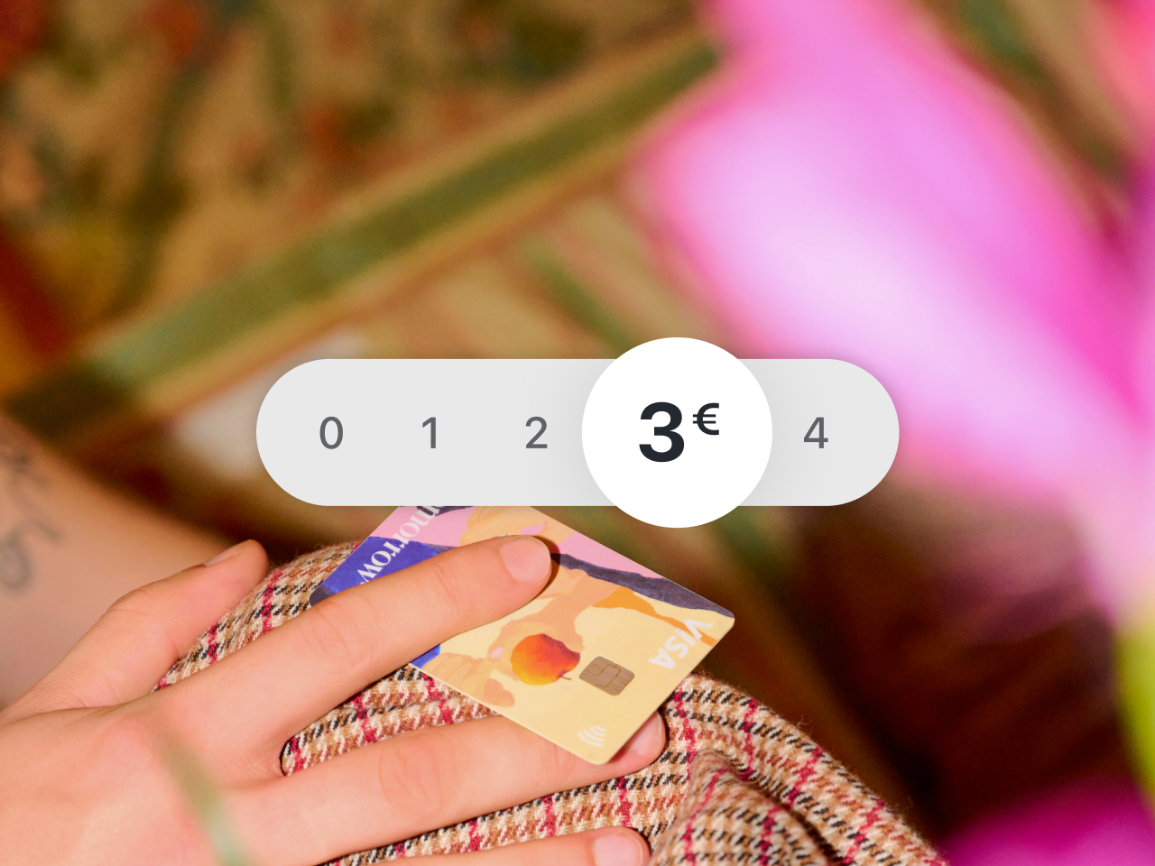 Pictured is the Tomorrow card. It shows the new option to pay a monthly fee of between 0 and 4 euros.