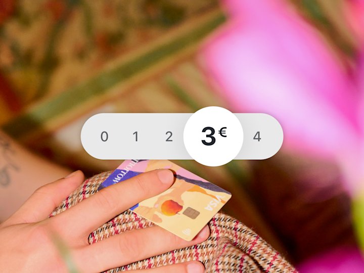 Pictured is the Tomorrow card. It shows the new option to pay a monthly fee of between 0 and 4 euros.