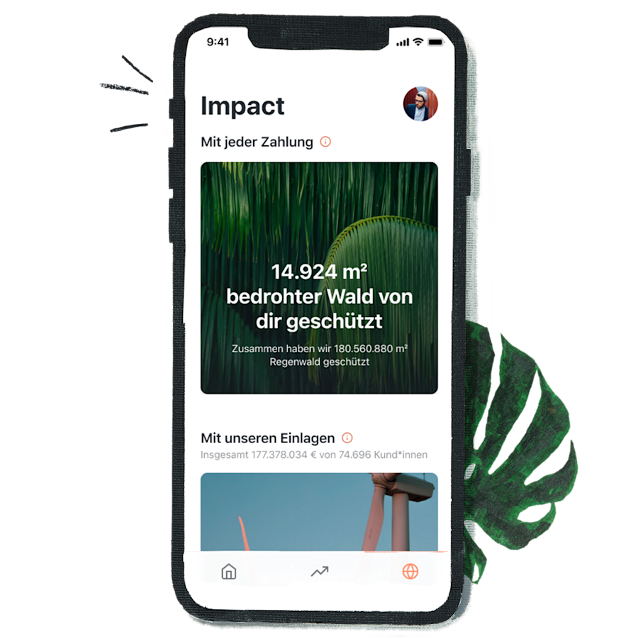 Smartphone zeigt das Impactboard in der Tomorrow App