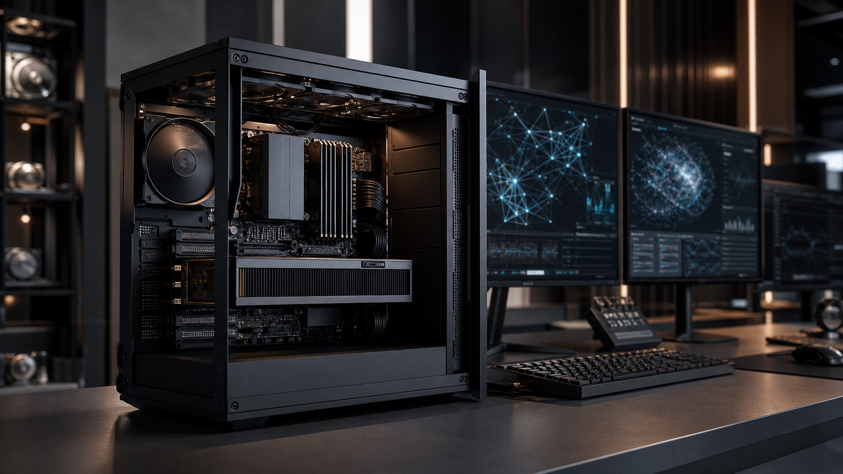 Workstation profesional para IA local con GPU NVIDIA RTX PRO Blackwell, plataforma Threadripper y componentes validados para carga sostenida.