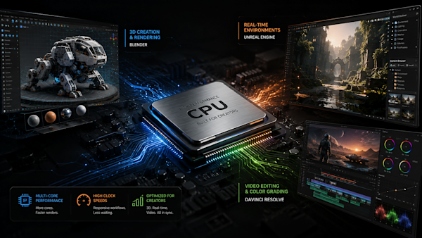 Workstation para Blender, Unreal y DaVinci Resolve: dónde importa el dinero
