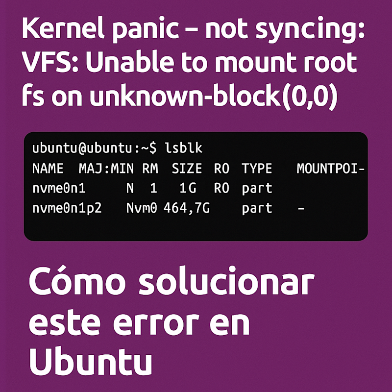 Cómo solucionar el error “VFS: Unable to Mount Root FS on Unknown-Block(0,0)” en Ubuntu