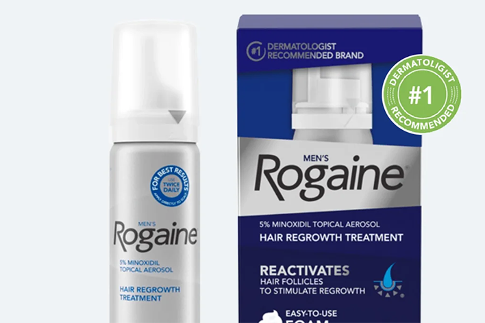 Mens ROGAINE® 5% Minoxidil Unscented Foam Box image