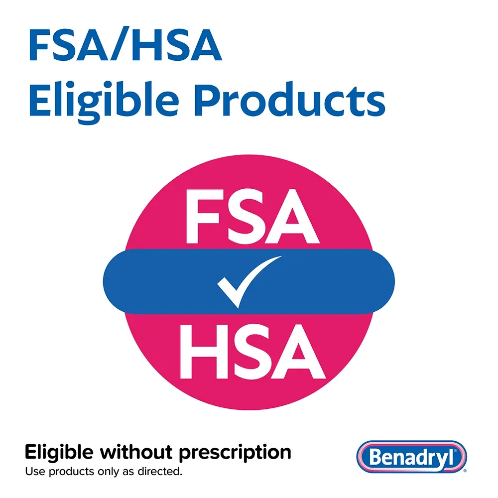 BENADRYL® Allergy Relief Liquid Medicine Wild Cherry is an FSA/HSA eligible product.