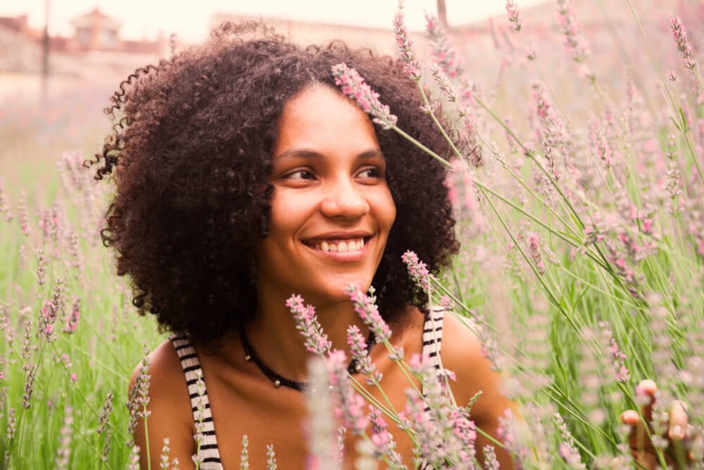 Woman with allergies outdoors