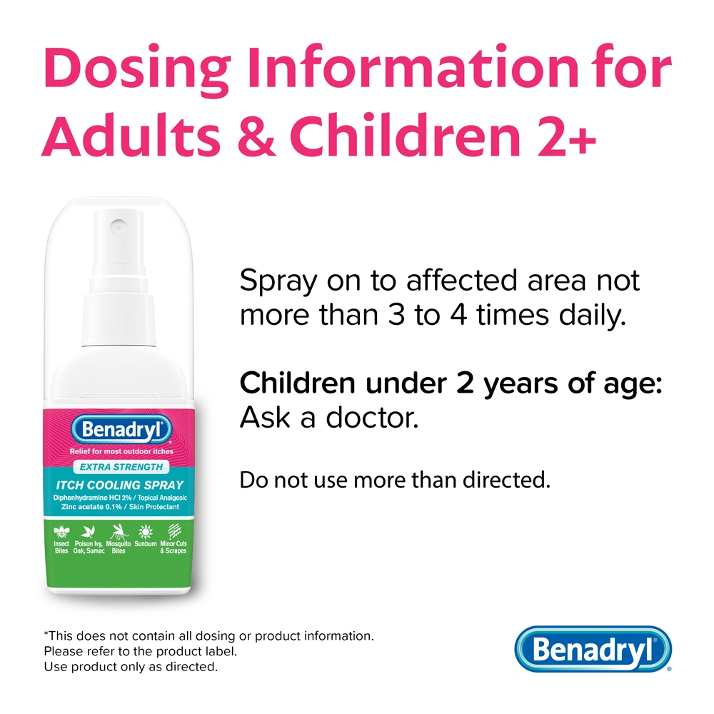 BENADRYL® Extra Strength Topical Analgesic Spray Dosing Information
