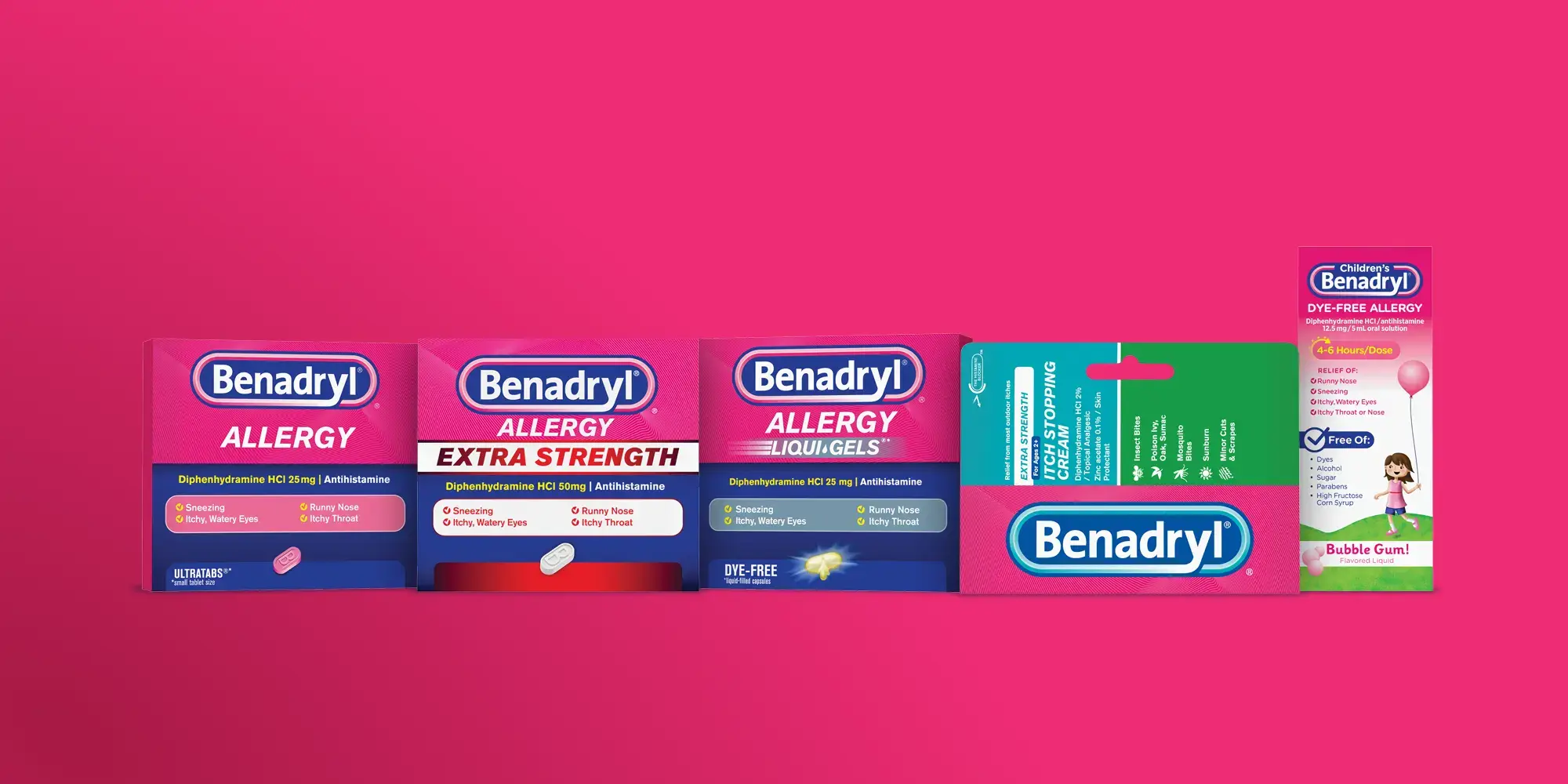 Benadryl allergy product lineup