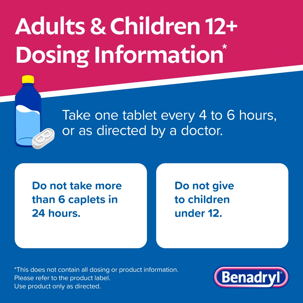 BENADRYL® Extra Strength Tablets Dosing Information