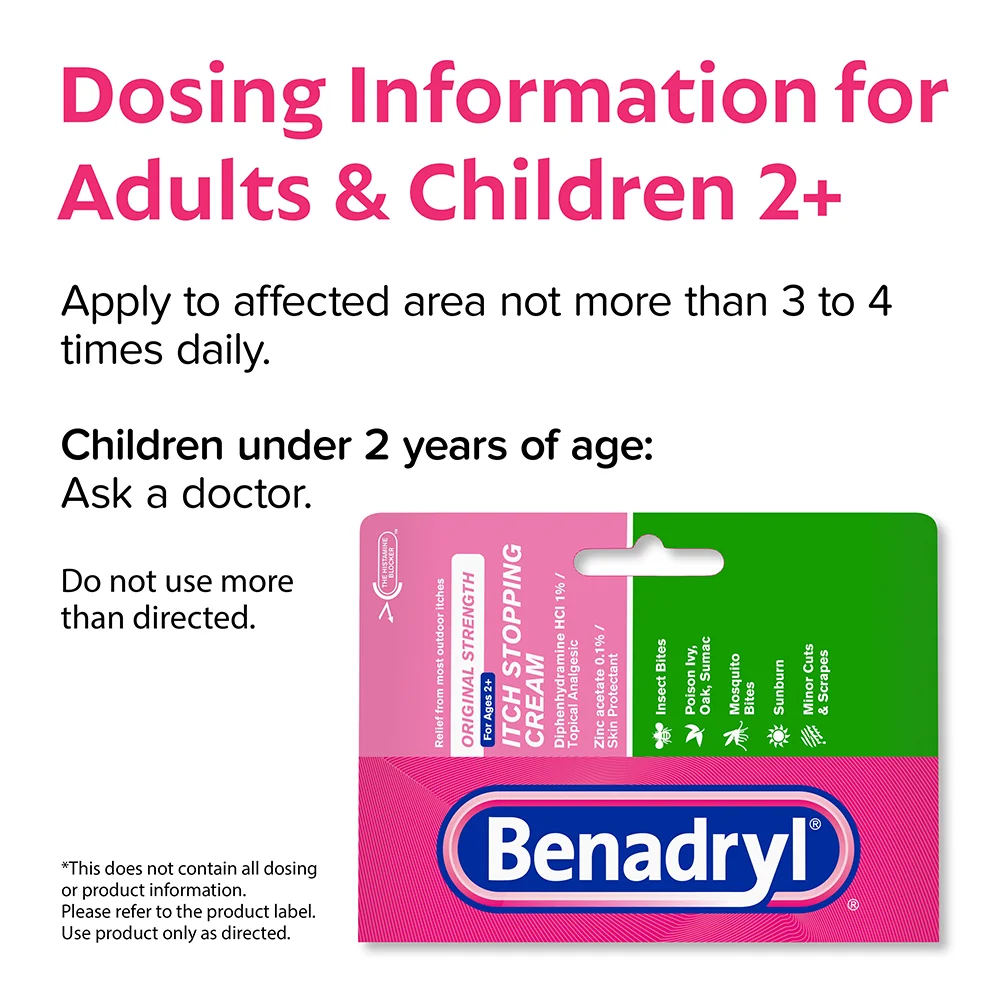 Original Strength BENADRYL® Itch Stopping Cream Dosing Information