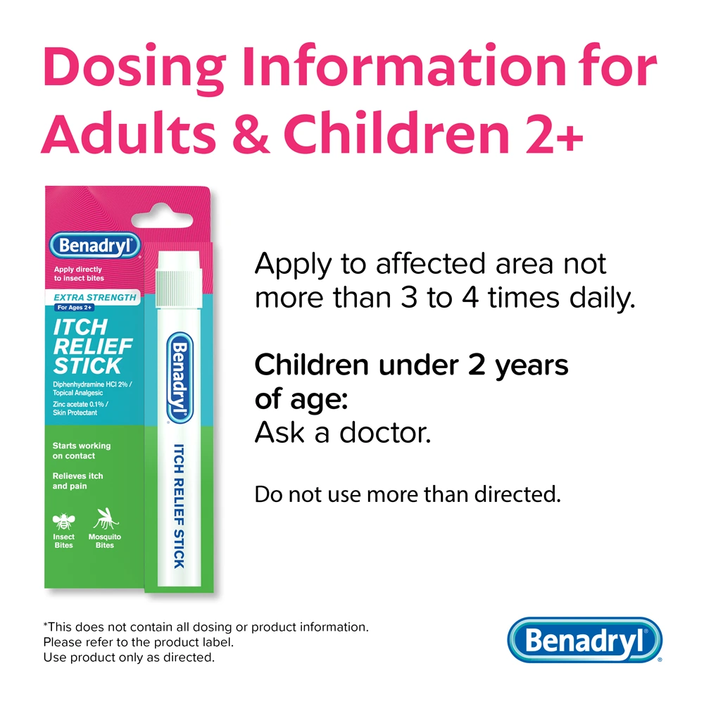 BENADRYL® Extra Strength Itch Relief Stick Dosing Information