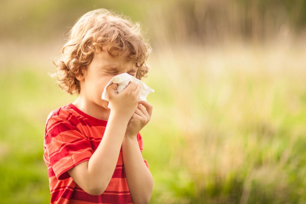 Young child with allergies