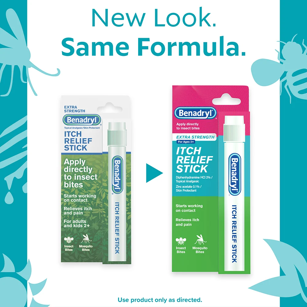Extra Strength Benadryl Itch-Relief Stick new packaging