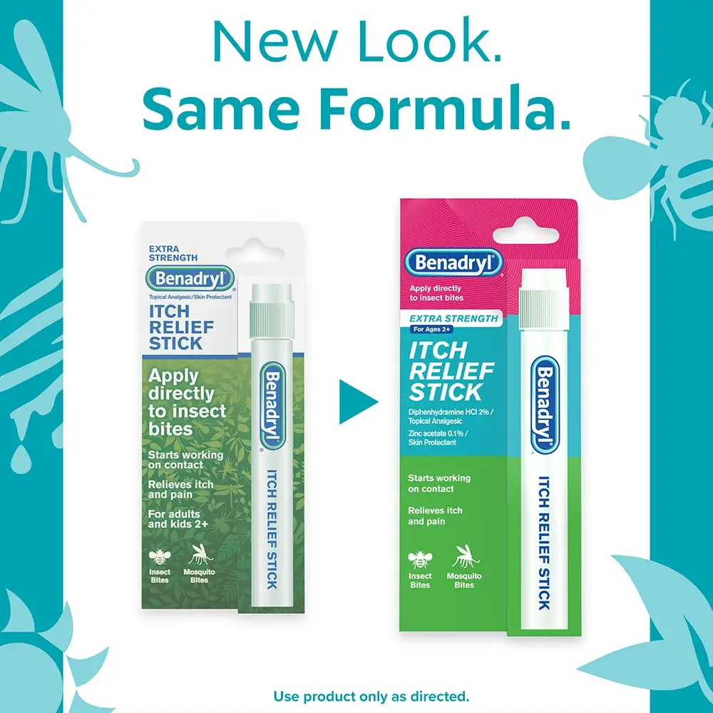 Extra Strength Benadryl Itch-Relief Stick new packaging