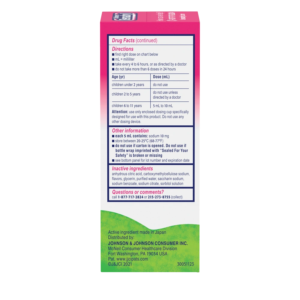 Children’s BENADRYL® Dye-Free Allergy Liquid bubble gum flavor Drug Facts (directions, other information, inactive ingredients)