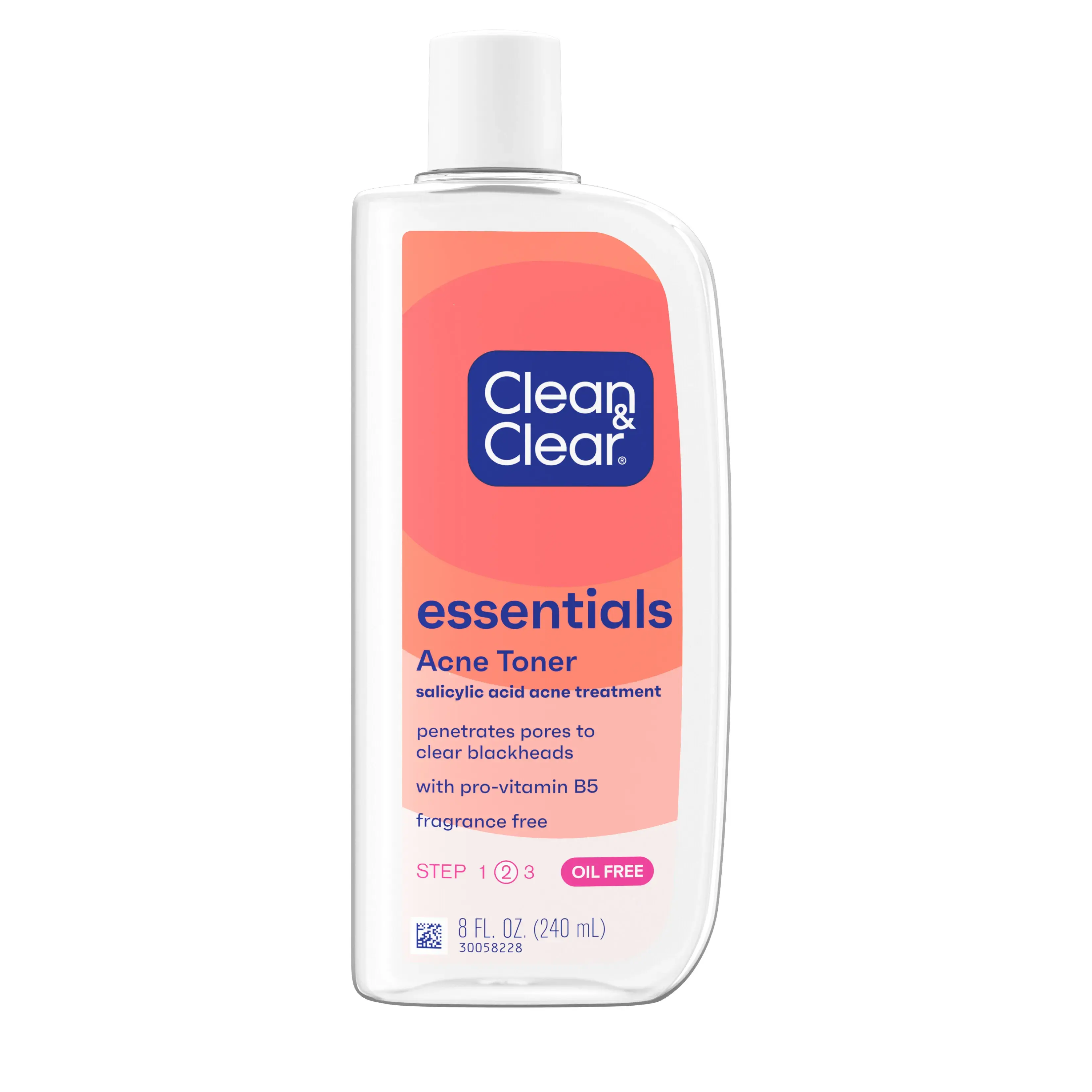 Clean & Clear® Essentials Acne Toner Salicylic Acid Acne Treatment 8 FL OZ front of pack