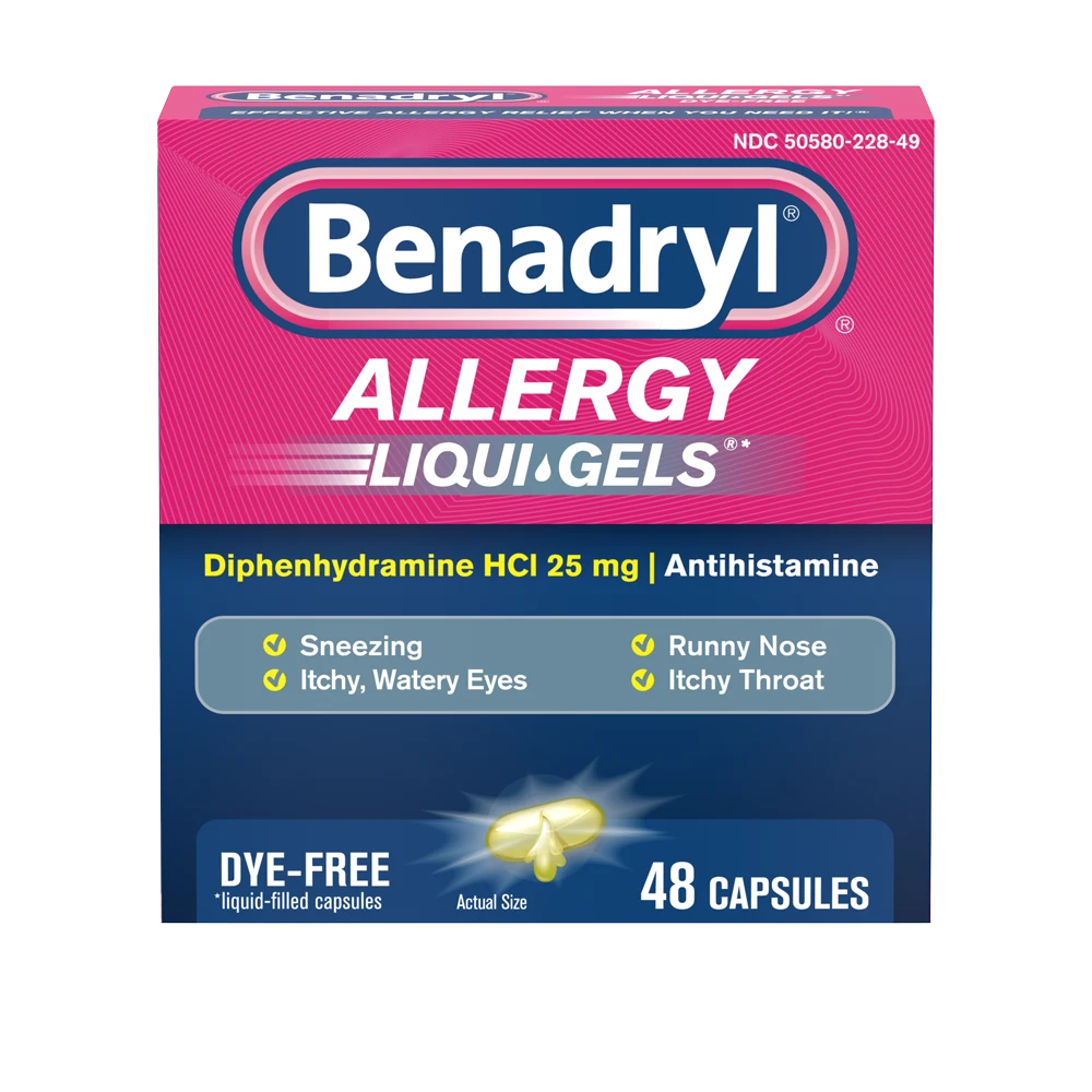 BENADRYL® Dye-Free LIQUI-GELS®: Allergy Relief Antihistamine