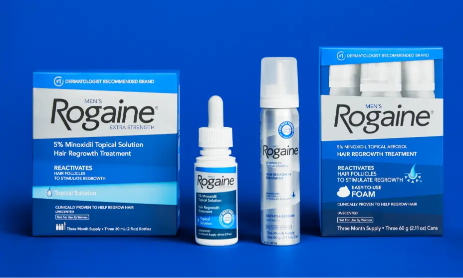 Rogaine products and packaging