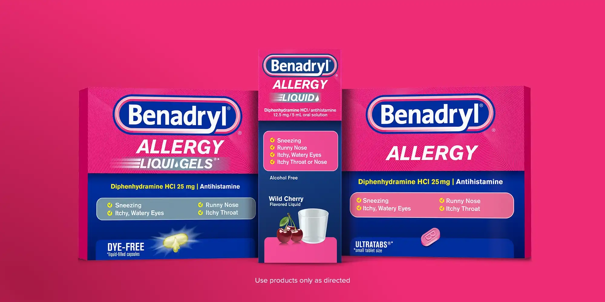 Benadryl allergy product lineup for adults