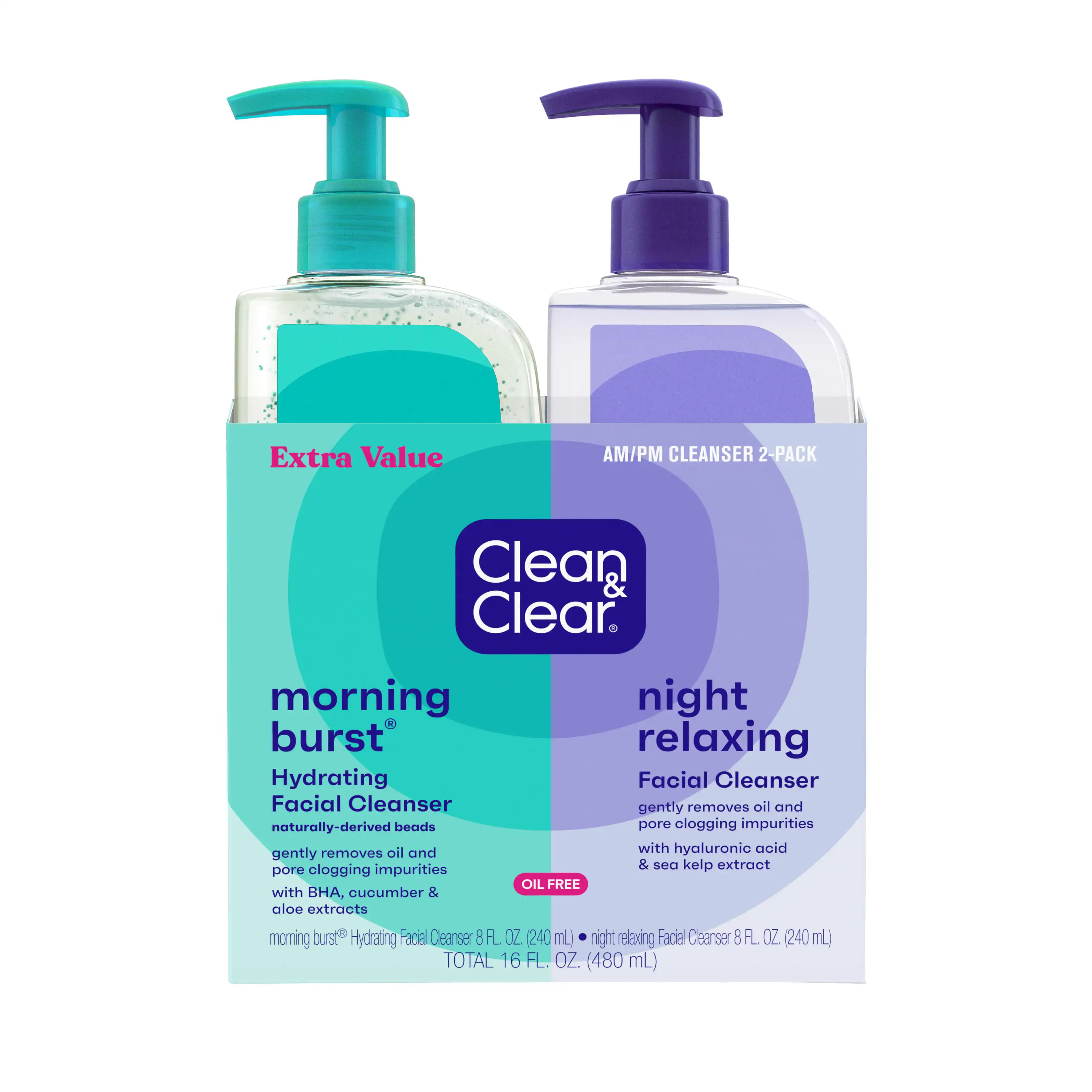 Morning Burst® Hydrating Day & Night Cleanser 2-Pack Front of Packaging