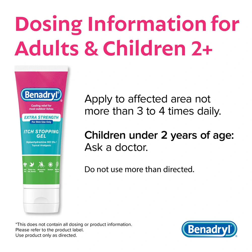 Extra Strength Benadryl Itch-Stopping Gel Dosing Information