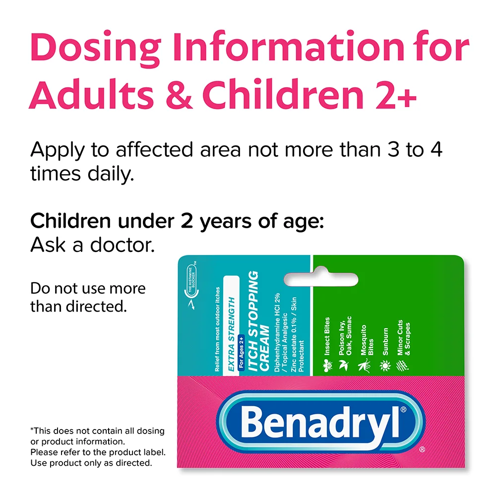 BENADRYL® Itch Stopping Cream Extra Strength Dosing Information