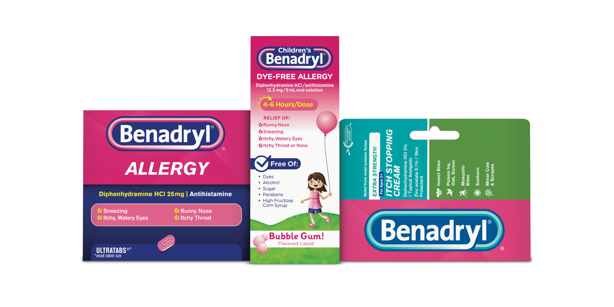 Benadryl allergy product lineup