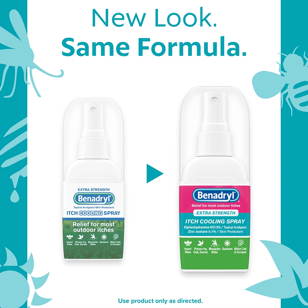 Extra Strength Benadryl Itch-Cooling Spray new packaging