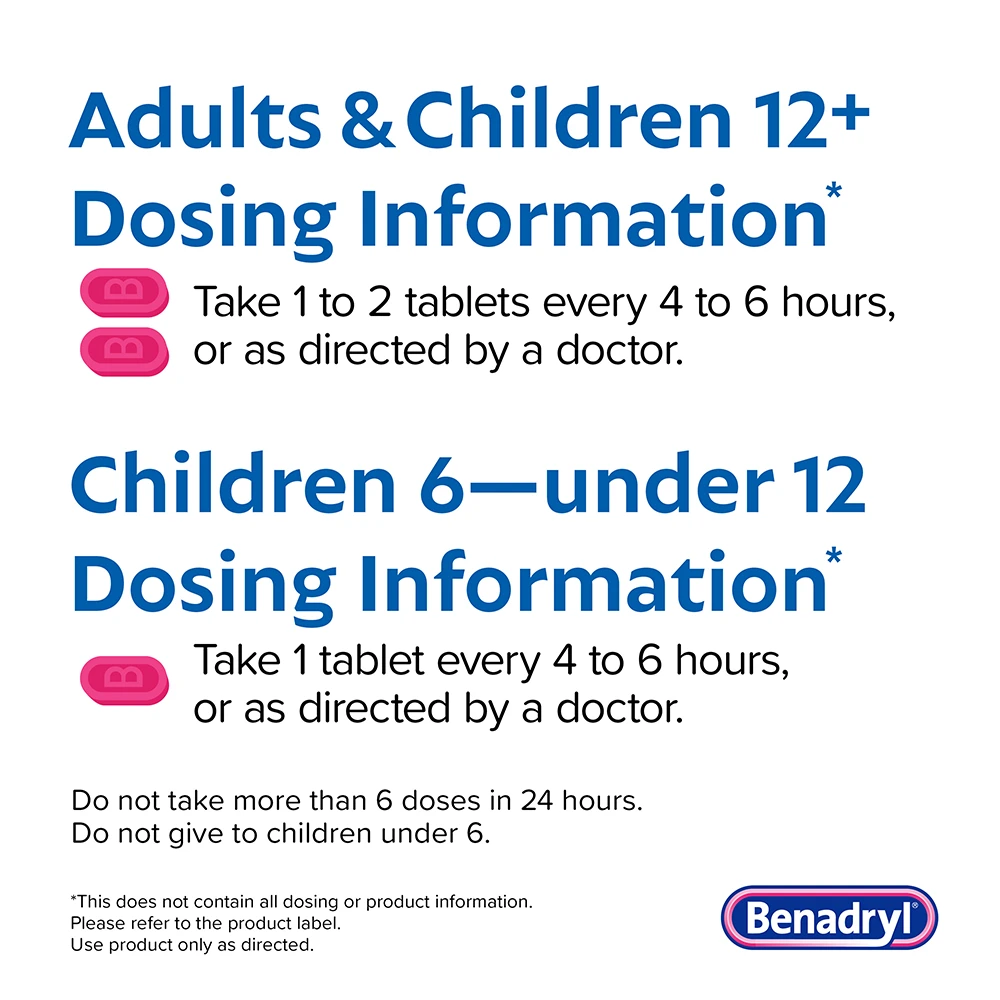 BENADRYL® Allergy ULTRATABS® Tablets dosing information