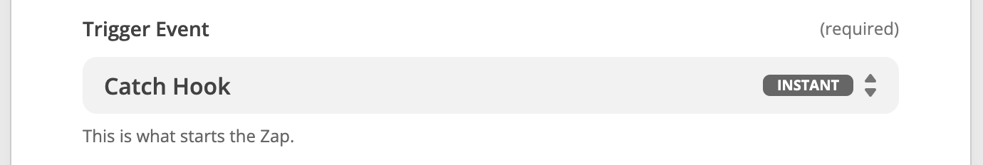 Zapier - set trigger event