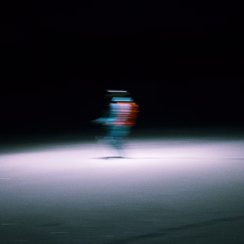 Skier in the dark