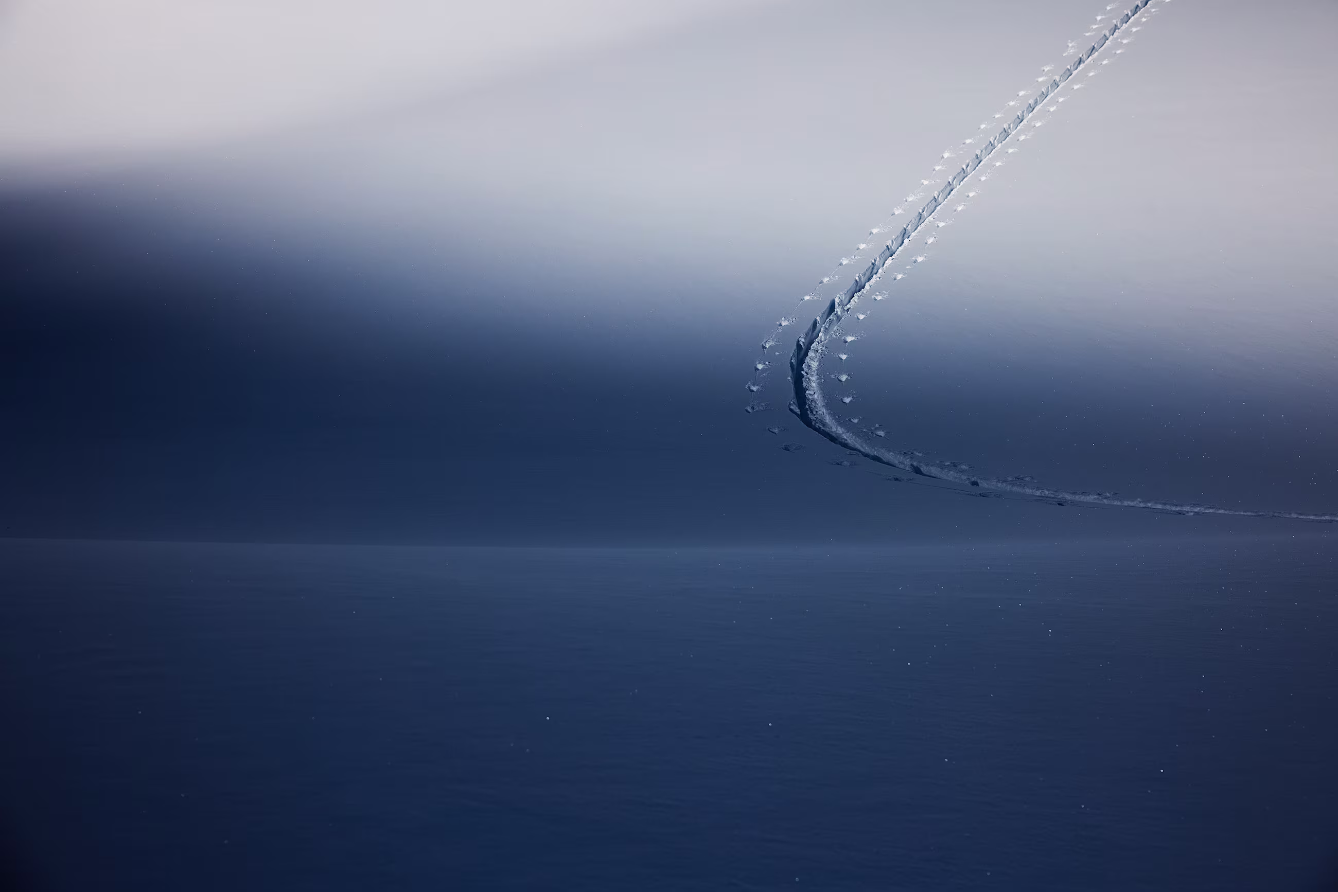 Snowy slope in clear weather